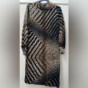 Per Se Animal Print Silk Dress